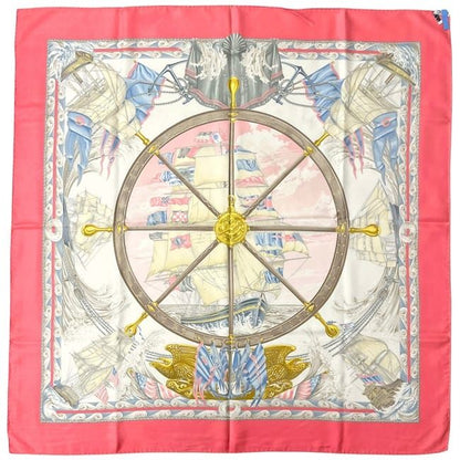 Hermes Scarf Carre 90 Pink White Vive le Vent — view 2