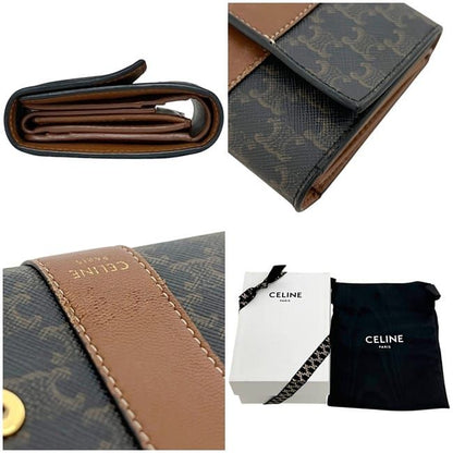 Celine Trifold Wallet Black Brown Macadam — view 5