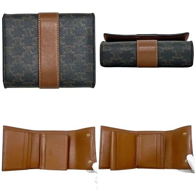 Celine Trifold Wallet Black Brown Macadam — view 2