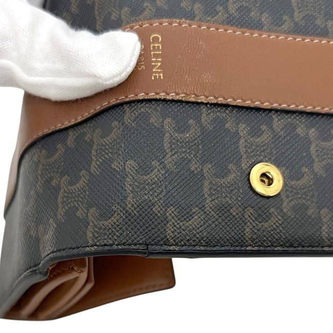Celine Trifold Wallet Black Brown Macadam — view 6