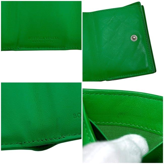 Bottega Veneta Trifold Wallet Green Intrecciato Compact — view 4