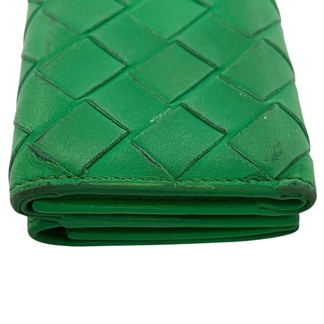 Bottega Veneta Trifold Wallet Green Intrecciato Compact — view 8