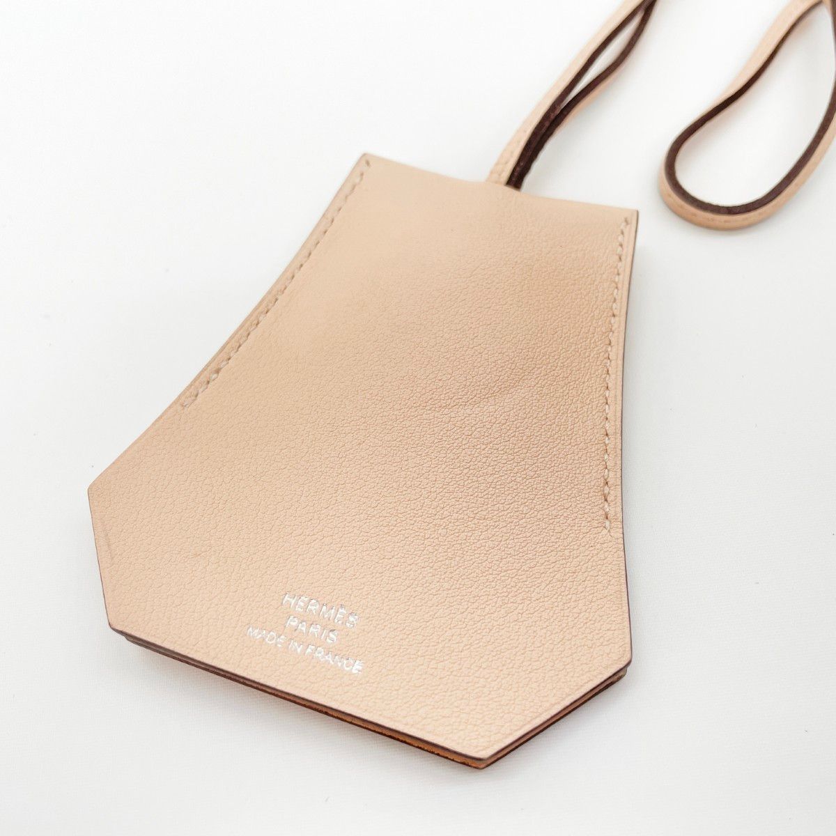 Hermes Key Ring Clochette Leather Pink Silver — view 2