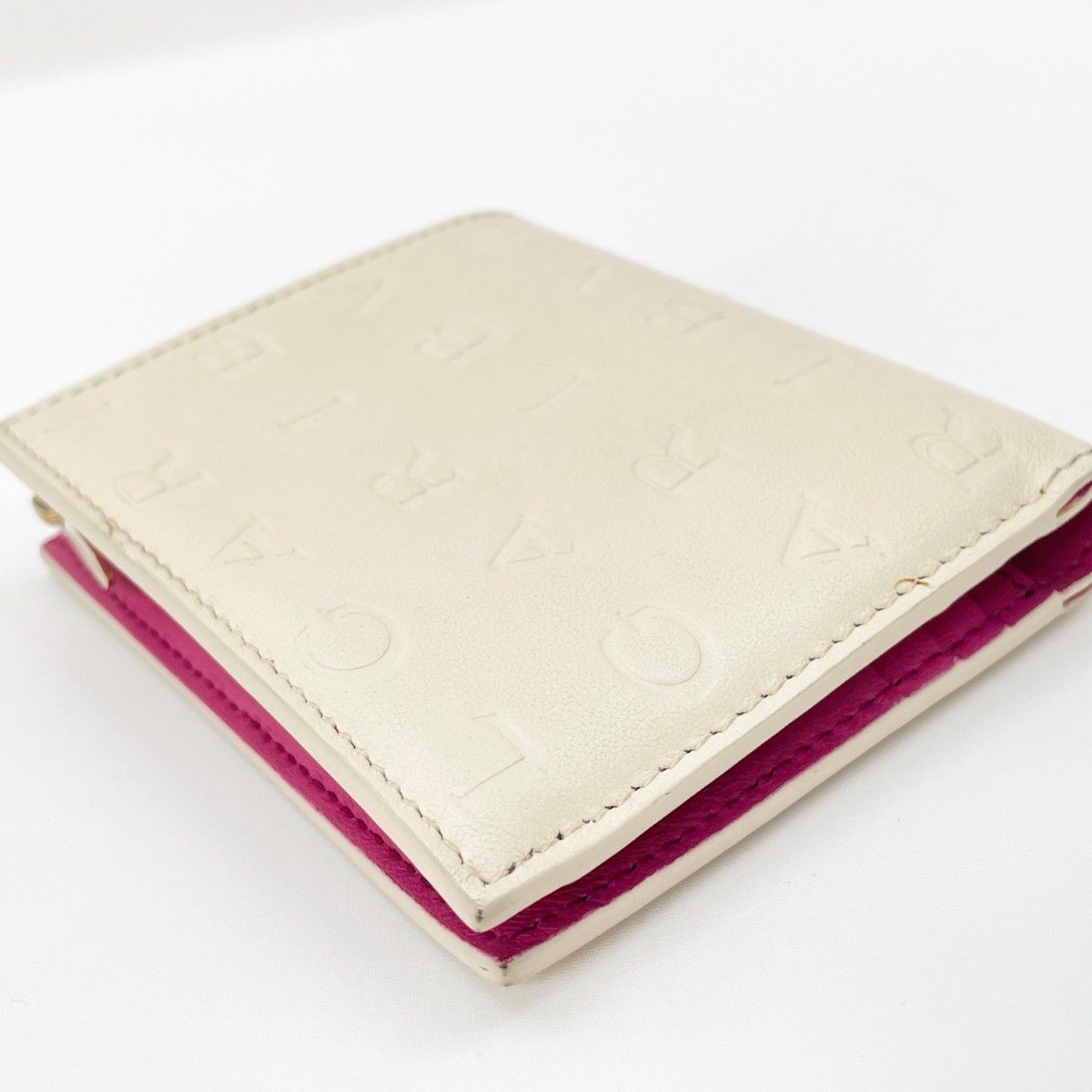 Bvlgari Bifold Wallet Logo Infinitum Compact Ivory Pink — view 3