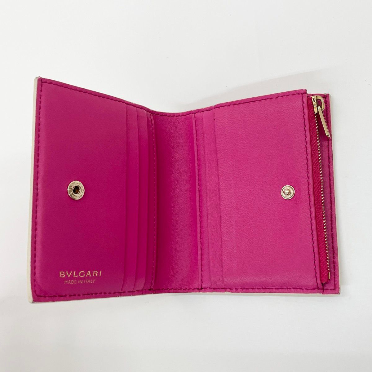Bvlgari Bifold Wallet Logo Infinitum Compact Ivory Pink — view 4