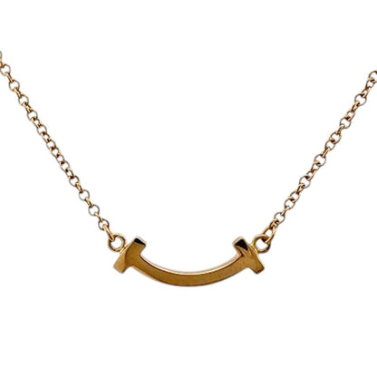 Tiffany & Co T Smile Necklace 18k Gold