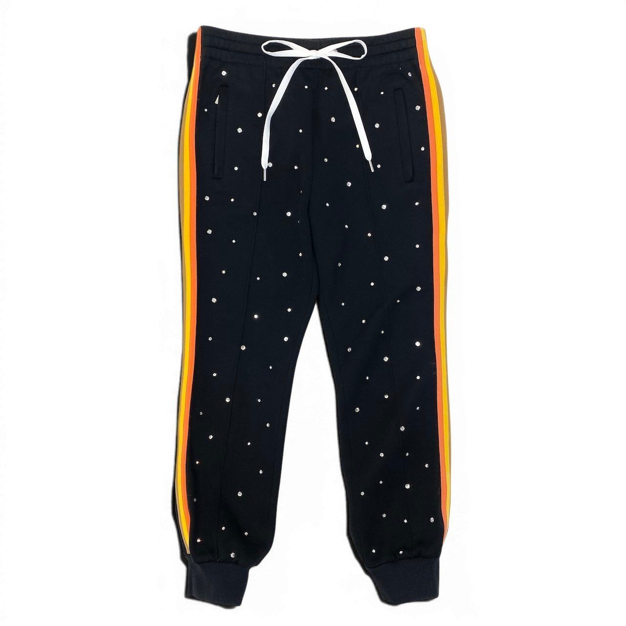 Miu Miu Line Stone Sweatshirt Pants Side Bottom Black — view 2
