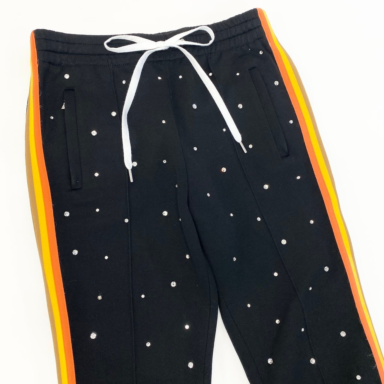 Miu Miu Line Stone Sweatshirt Pants Side Bottom Black — view 4
