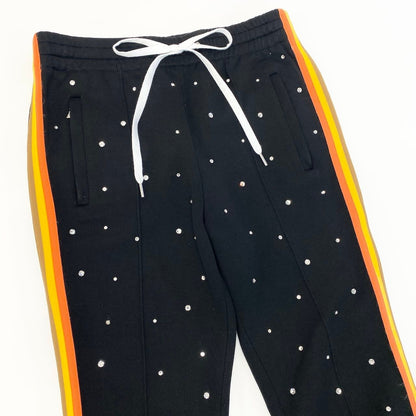 Miu Miu Line Stone Sweatshirt Pants Side Bottom Black — view 4