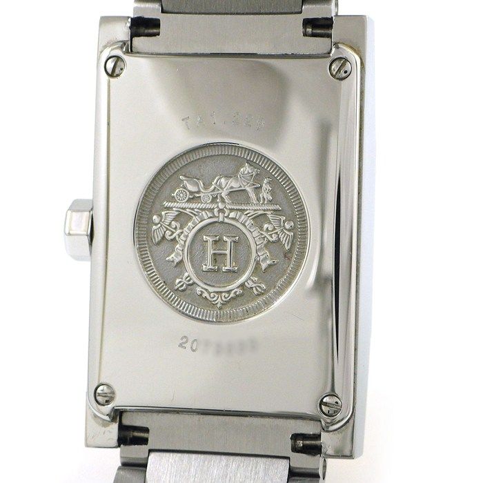Hermes Watch Tandem Rectangular White Shell Dial SS Quartz Analog — view 4