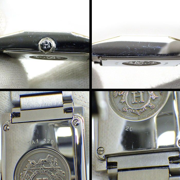 Hermes Watch Tandem Rectangular White Shell Dial SS Quartz Analog — view 6