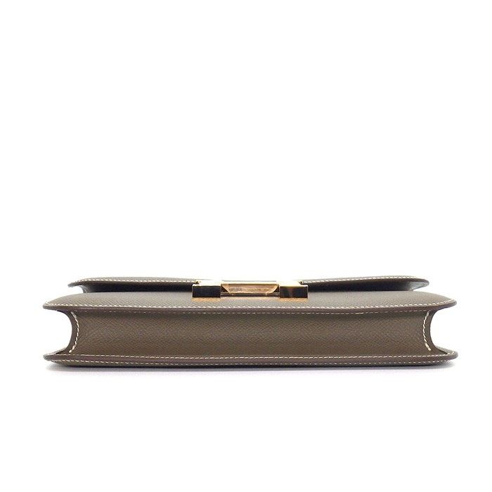 Hermes Shoulder Bag Constance Elan Miroir Etoupe Epsom Pink Gold — view 4