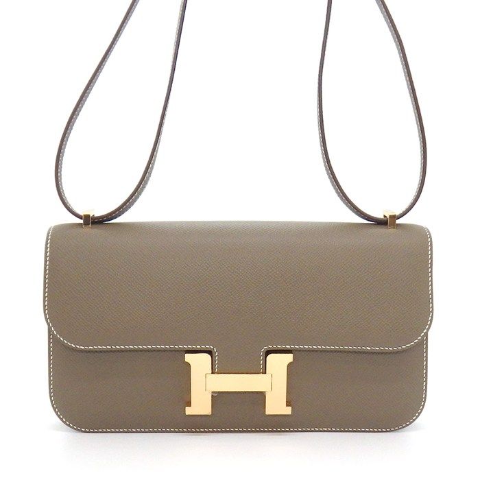 Hermes Shoulder Bag Constance Elan Miroir Etoupe Epsom Pink Gold