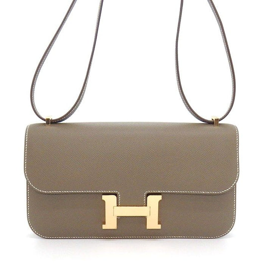 Hermes Shoulder Bag Constance Elan Miroir Etoupe Epsom Pink Gold