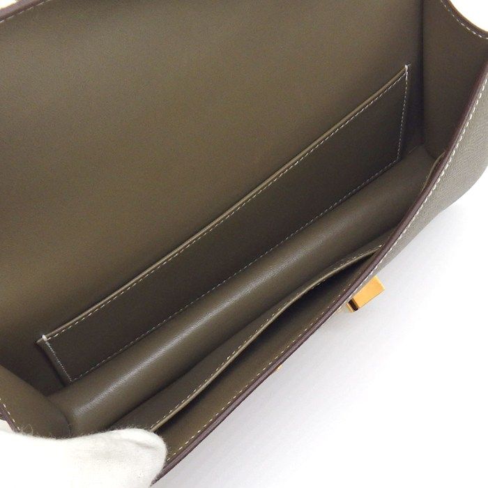 Hermes Shoulder Bag Constance Elan Miroir Etoupe Epsom Pink Gold — view 5