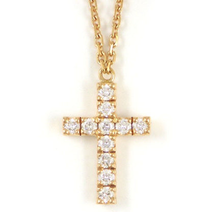 Cartier Necklace Symbol Cross Diamond 18k Pink Gold