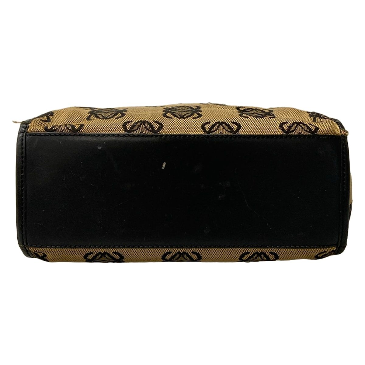 Loewe Shoulder Bag Anagram Pattern Beige Black Leather — view 5