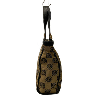 Loewe Shoulder Bag Anagram Pattern Beige Black Leather — view 2