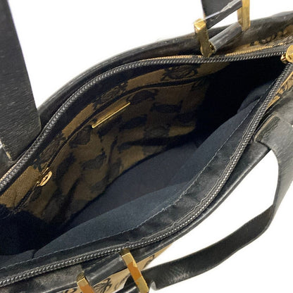Loewe Shoulder Bag Anagram Pattern Beige Black Leather — view 7