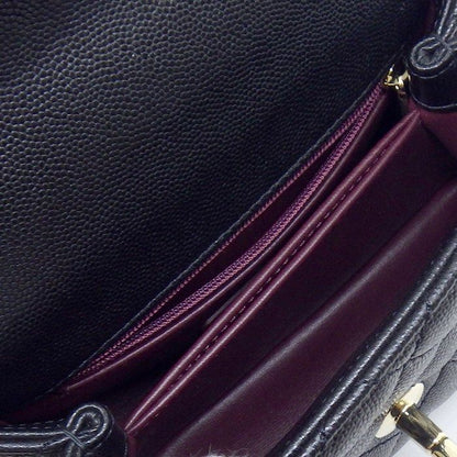 Chanel Shoulder Bag Quilted Coco Handle Xxs Top Mini Black Bordeaux Caviar — view 6