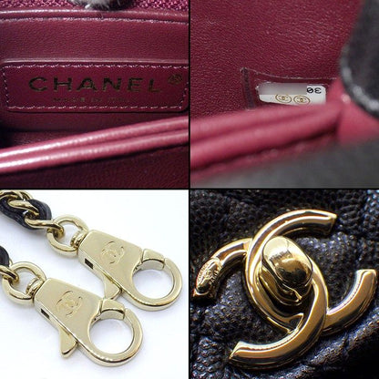 Chanel Shoulder Bag Quilted Coco Handle Xxs Top Mini Black Bordeaux Caviar — view 7