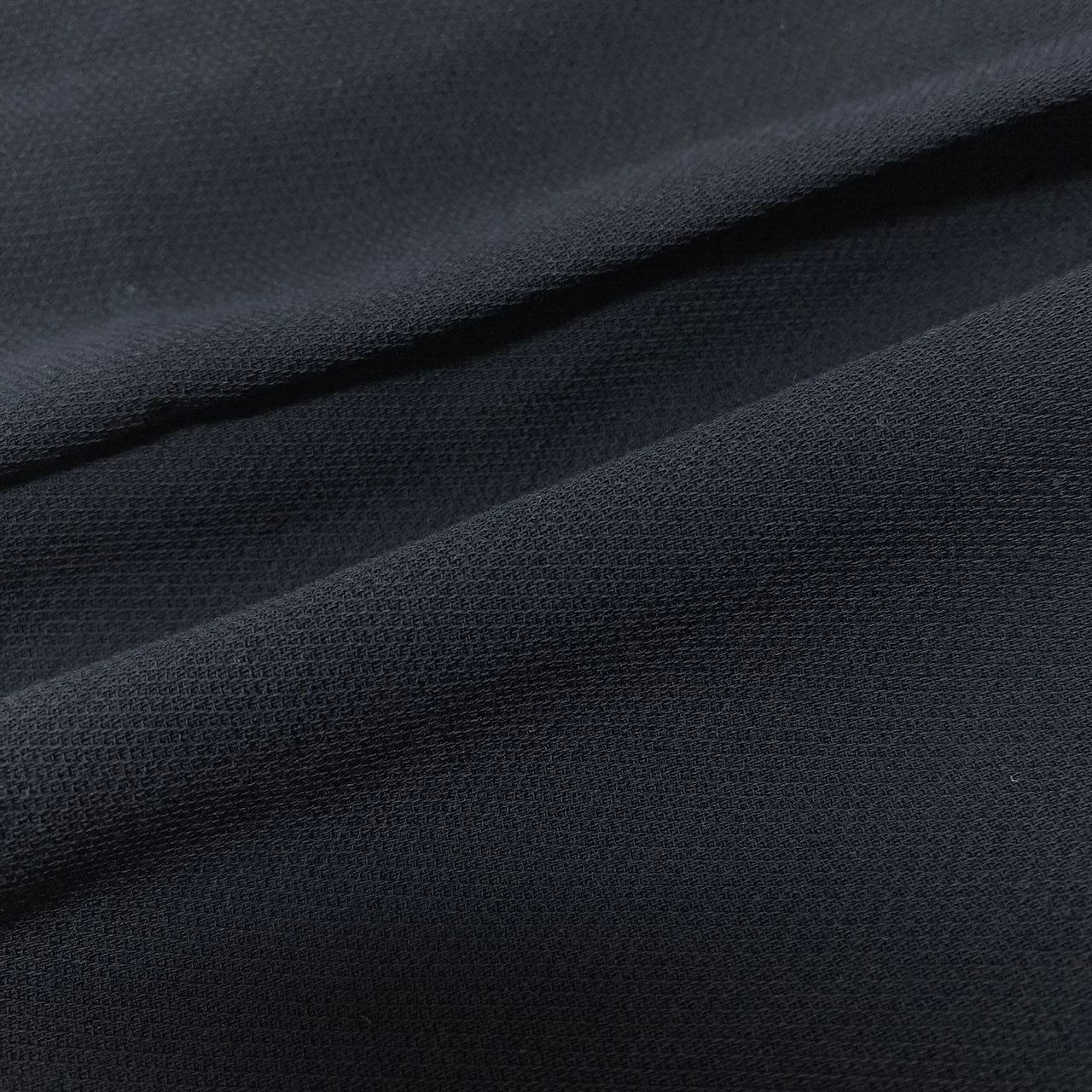Chanel Boutique Pleated Skirt Knee Length CC Logo Button Navy Wool — view 8