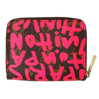 Louis Vuitton Wallet Monogram Graffiti Coin Case Zippy Purse Fuchsia Pink Brown — view 2