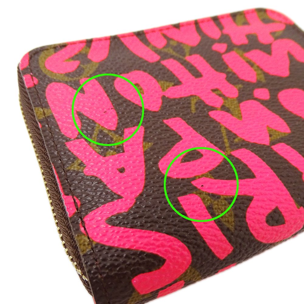 Louis Vuitton Wallet Monogram Graffiti Coin Case Zippy Purse Fuchsia Pink Brown — view 9