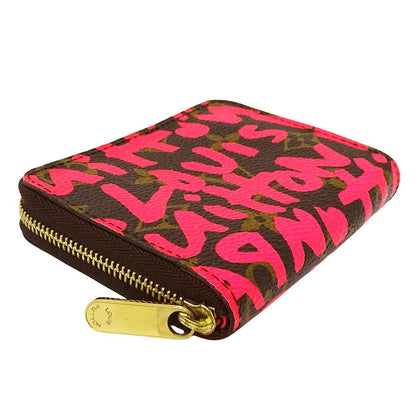 Louis Vuitton Wallet Monogram Graffiti Coin Case Zippy Purse Fuchsia Pink Brown — view 3
