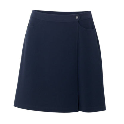 Chanel Wrap Skirt Knee Length 42 Navy Wool