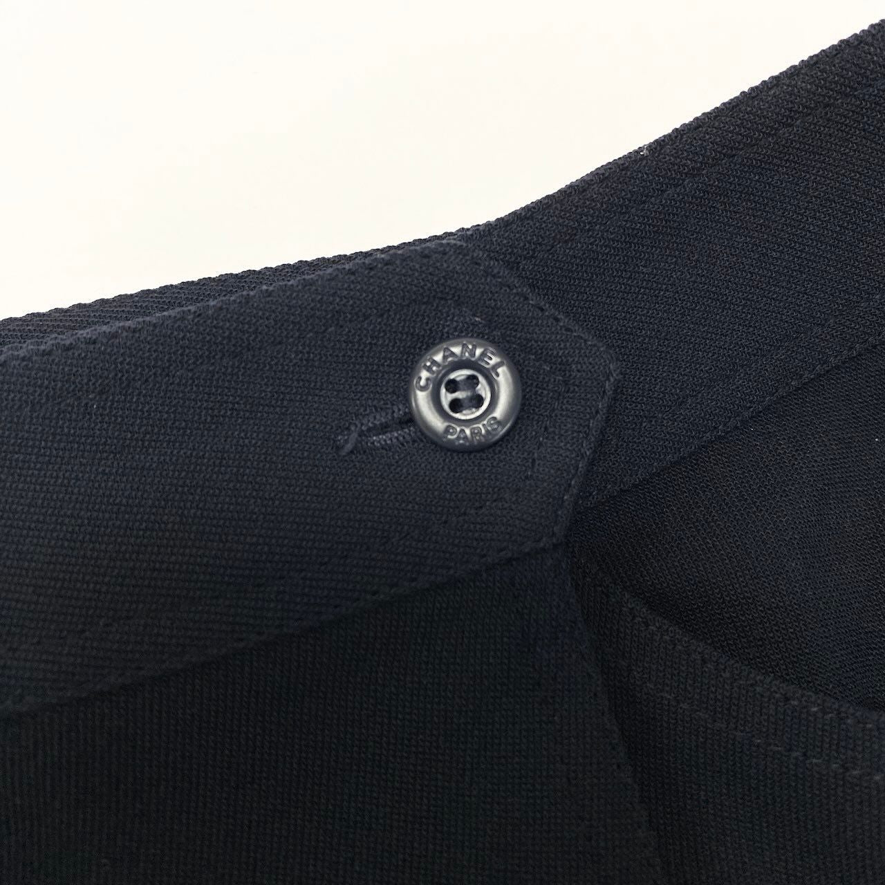Chanel Wrap Skirt Knee Length 42 Navy Wool — view 6