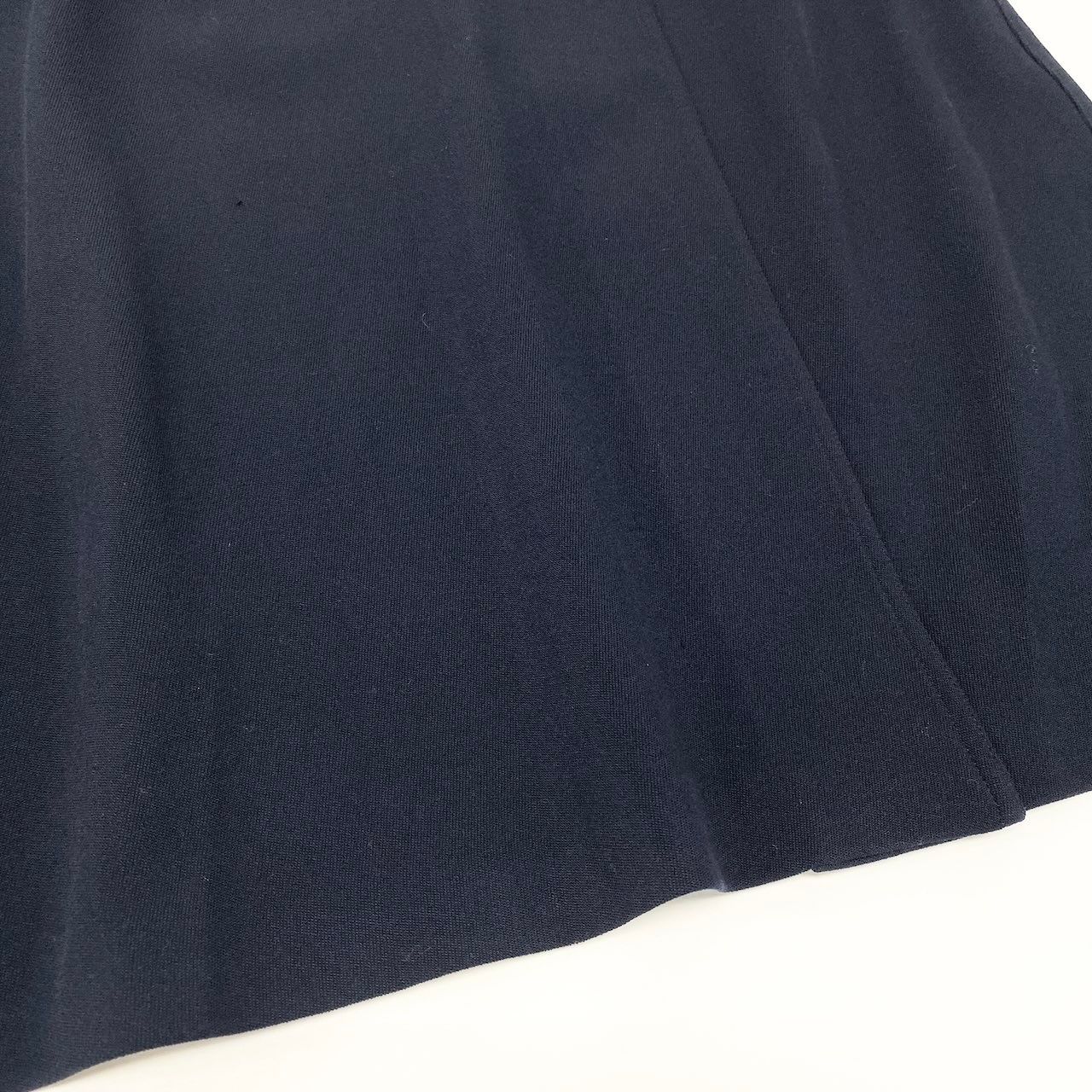 Chanel Wrap Skirt Knee Length 42 Navy Wool — view 5