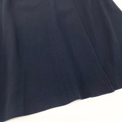 Chanel Wrap Skirt Knee Length 42 Navy Wool — view 5