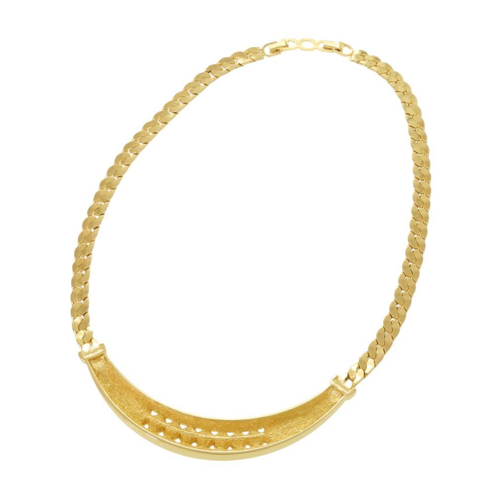 Dior Vintage Choker Necklace Stone Metal Gold — view 2