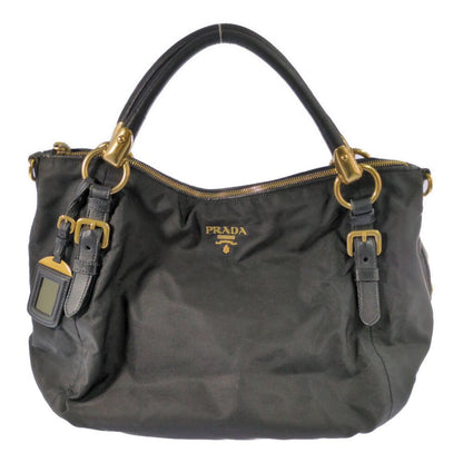 Prada Tessuto Nylon Leather Tote Black
