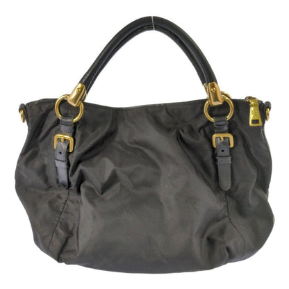 Prada Tessuto Nylon Leather Tote Black — view 3