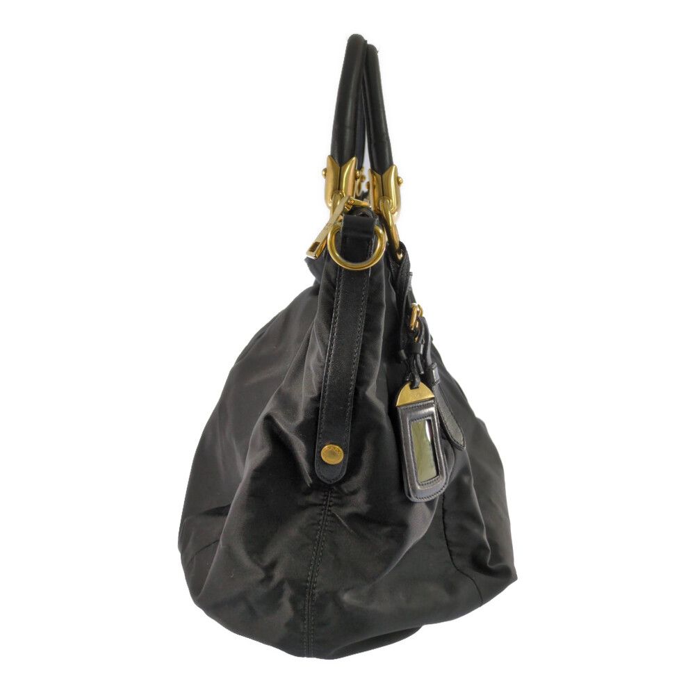 Prada Tessuto Nylon Leather Tote Black — view 2