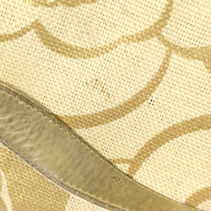 Chanel Super Camellia Canvas Chain Handbag CC Logo Beige Vintage Around Tote