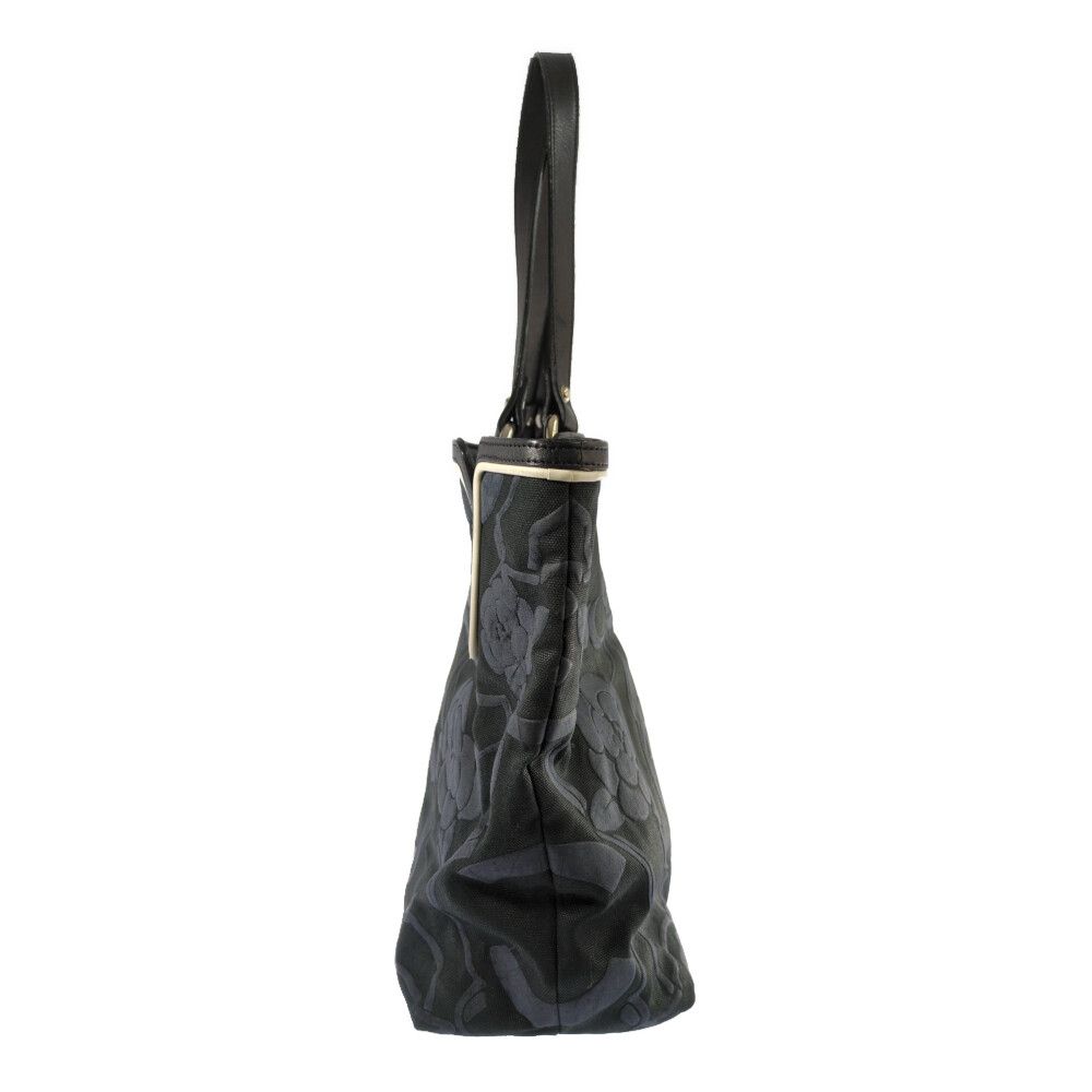 Chanel Camellia Locky Canvas Tote CC Logo Black Vintage