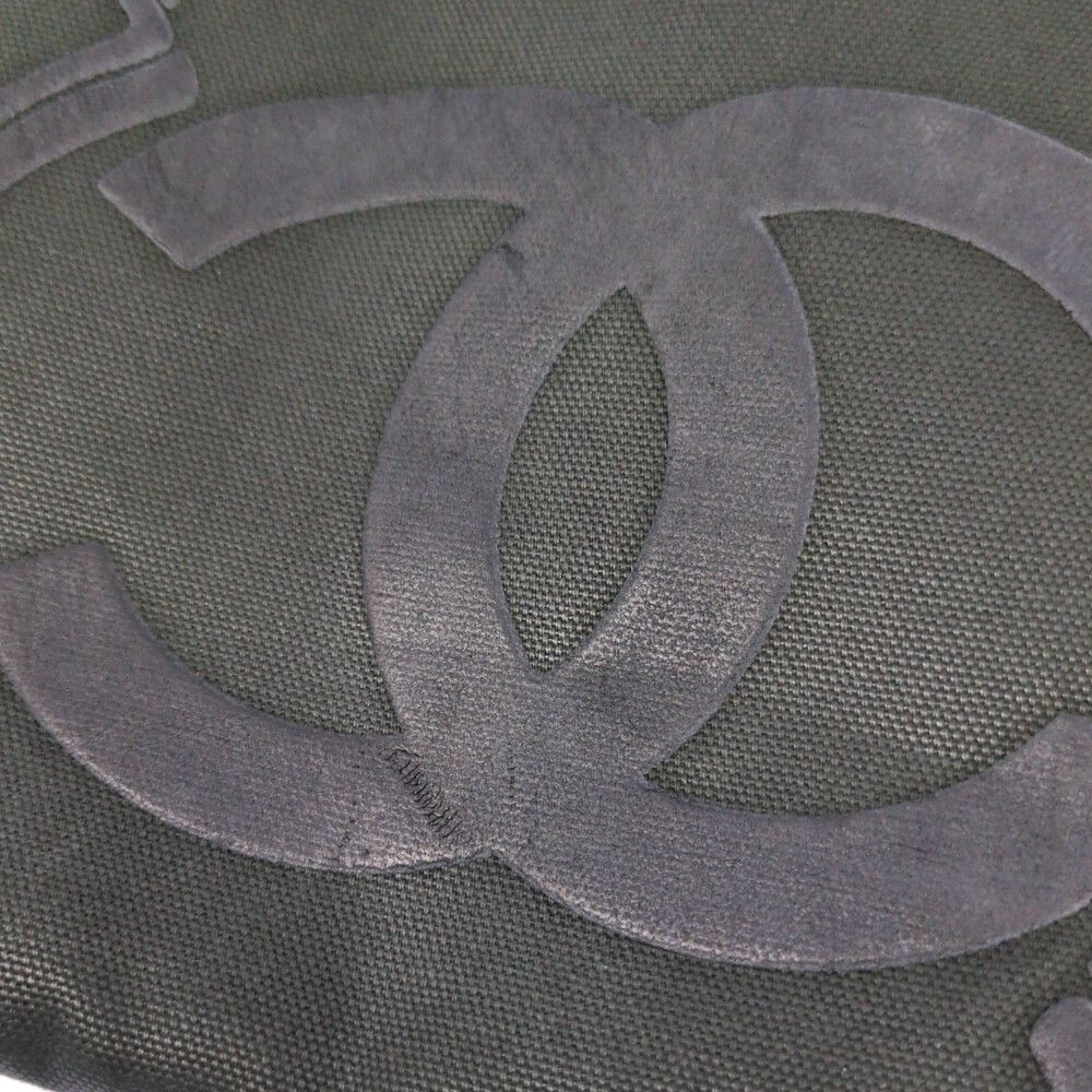 Chanel Camellia Locky Canvas Tote CC Logo Black Vintage