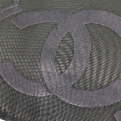 Chanel Camellia Locky Canvas Tote CC Logo Black Vintage
