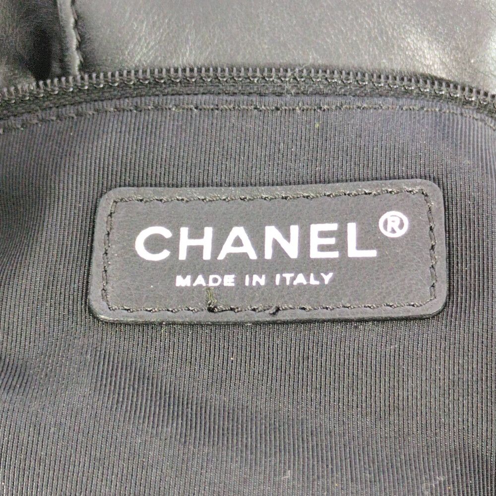 Chanel Camellia Locky Canvas Tote CC Logo Black Vintage