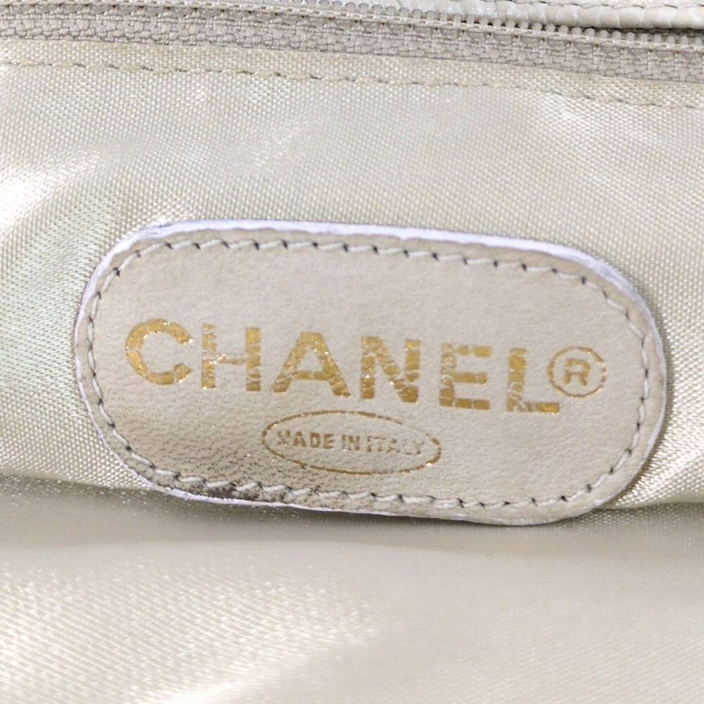 Chanel Caviar Leather Jumbo CC Logo Chain Tote CC Beige Gold Vintage All