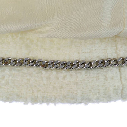 Chanel Coin Button Tweed Jacket 38 Ivory CC Logo Vintag /winter