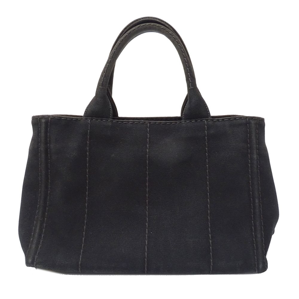 Prada Bag Handbag Canapa Mini Canvas Black Adult Simple Going Out — view 2