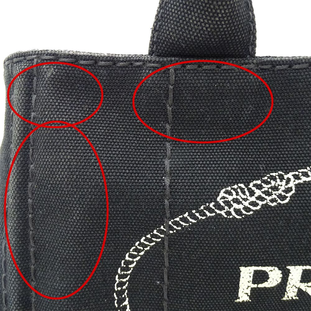 Prada Bag Handbag Canapa Mini Canvas Black Adult Simple Going Out — view 9