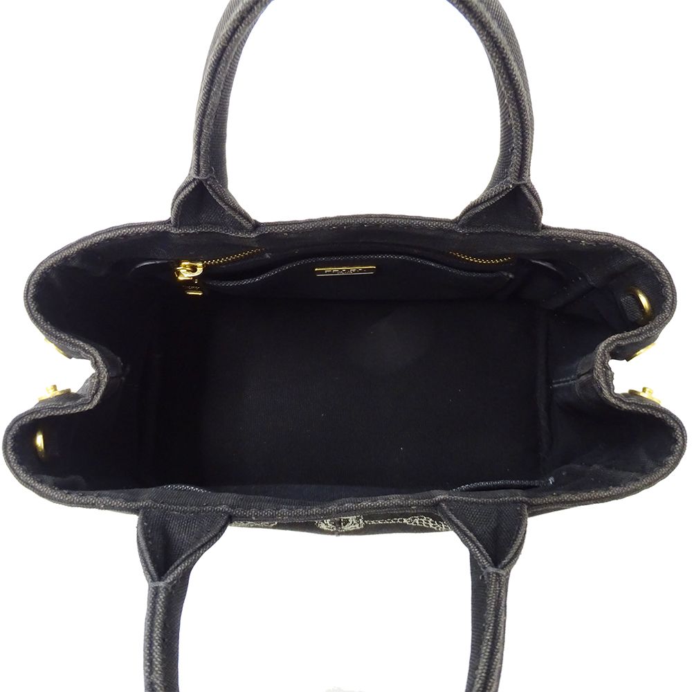 Prada Bag Handbag Canapa Mini Canvas Black Adult Simple Going Out — view 5