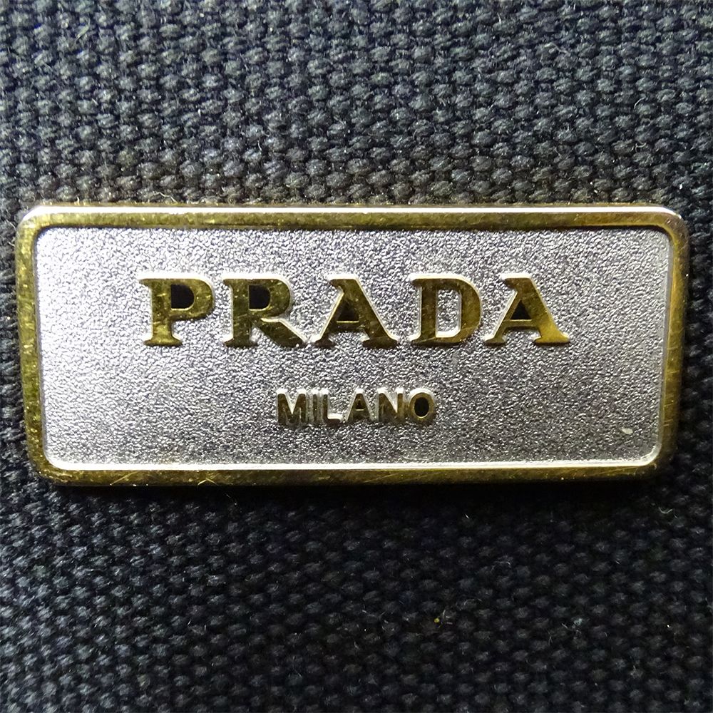 Prada Bag Handbag Canapa Mini Canvas Black Adult Simple Going Out — view 6