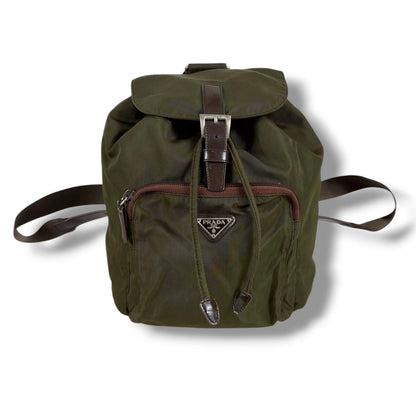 Prada Triangle Logo Drawstring Backpack Tessuto — view 2