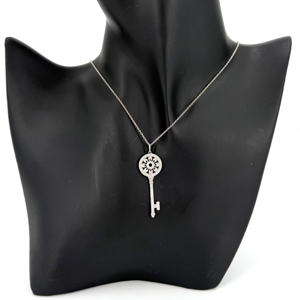 Tiffany & Co Necklace Petaluki Pendant 18k WG Gold Diamond — view 3